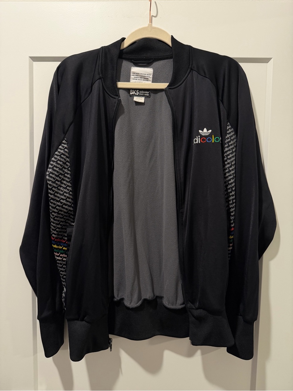adidas Originals BK5 Adicolor Men's Full-Zip Track Jacket Black M Pockets